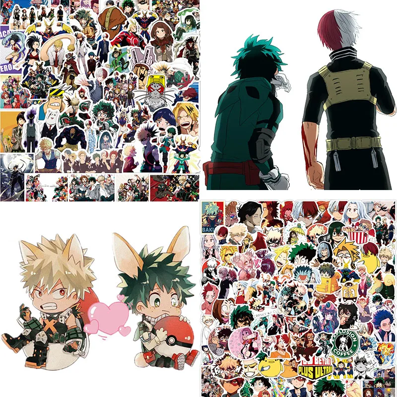

30PCS/60PCS/100PCS My Hero Academia Stickers Anime Figure Midoriya Izuku Uraraka Ochaco Refrigerator/scooter Waterproof Sticker
