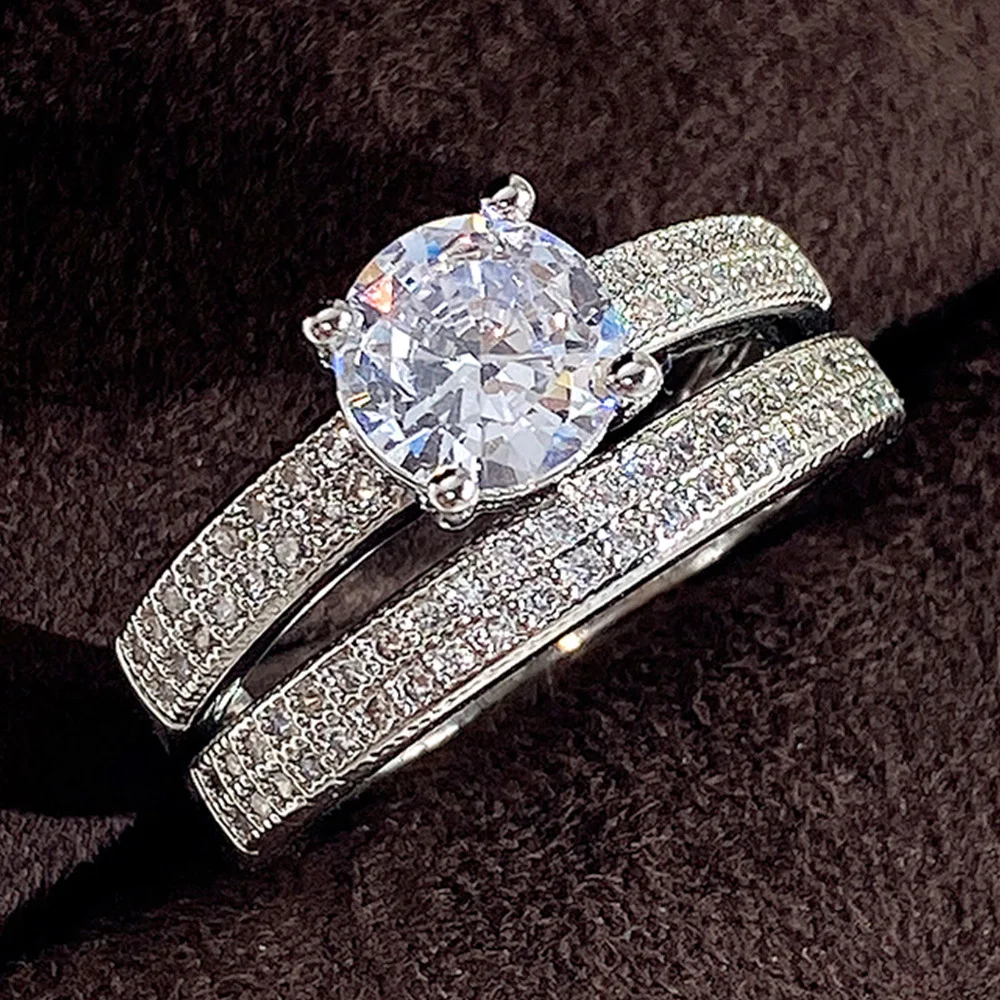 VIR JEWELS 1/4 cttw Lab Grown Diamond Wedding Bridal Set in Sterling Silver : Vir Jewels