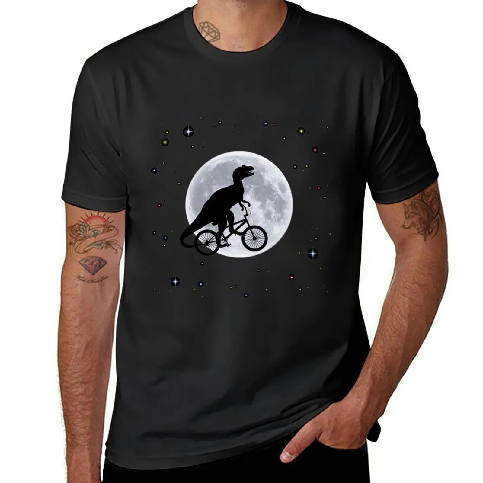 

Dinosaur Moon T-Shirt funnys blanks summer tops Short sleeve tee men