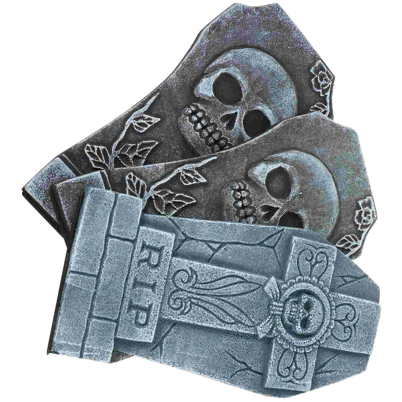 

3 Pcs Props Three-dimensional Foam Tombstone Decor Halloween Decorations Adornment