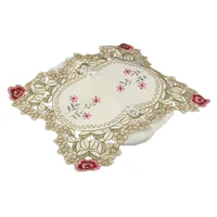 Tissue Box Cover Exquisite Vintage Lace Fabric Embroidered Hollow Table Runner Pastoral Floral Tv Cabinet Coffee Table Tableclot 2