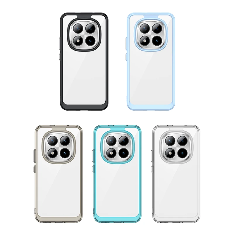 Clear Hard PC Back + Soft TPU Edge Colorful Protective Transparent Cover