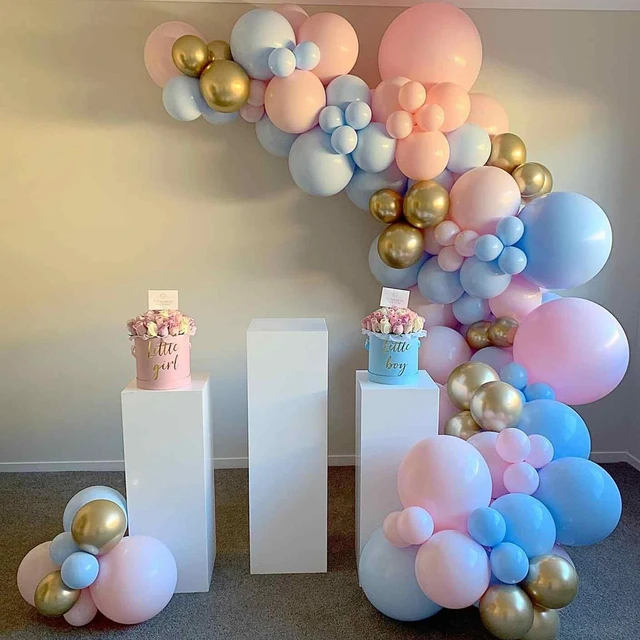 Birthday Balloons Pink Blue White  Gender Reveal Party Decorations -  Macaron Pink - Aliexpress