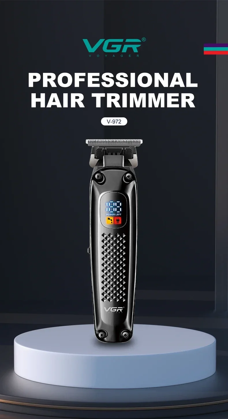 VGR Barber Professional Cutting Electric Hair Clipper Cordless Haircut hine Trimmer for Men V-972_voghion.com