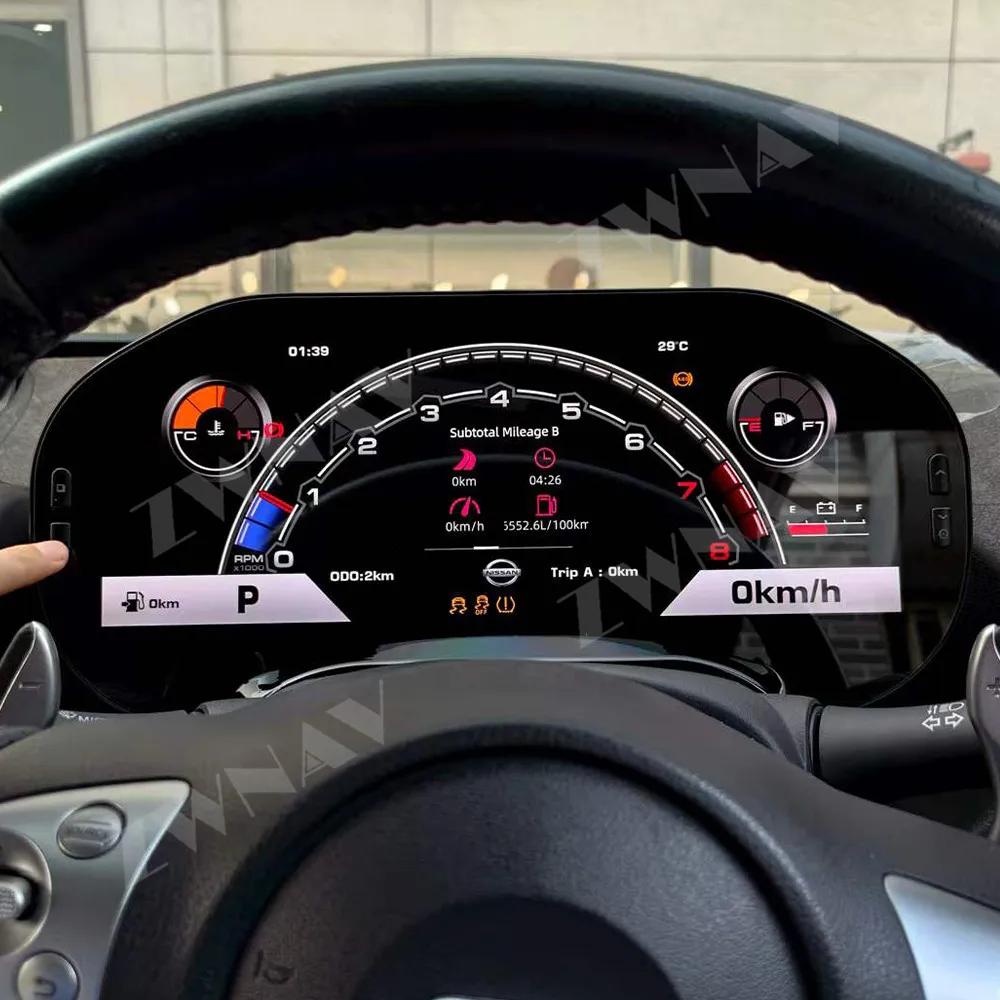 Panel de Instrumentos Digital LCD para Nissan 370Z, Tablero Digital con Indicadores, Velocímetro, Pantalla LCD Completa de 12.3 Pulgadas ZWNAV 1