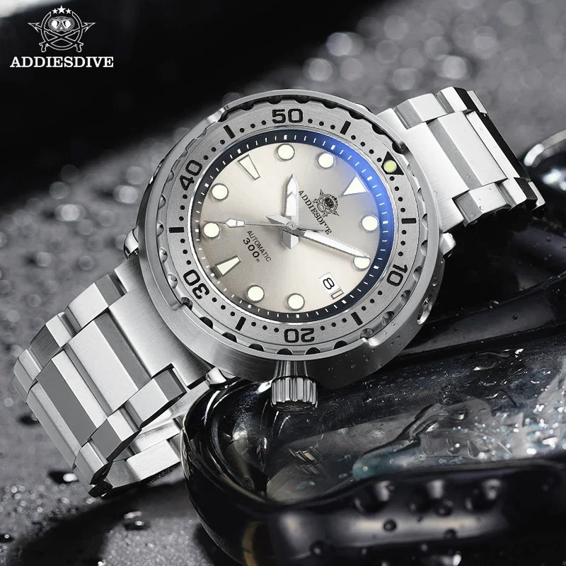 

ADDIESDIVE Luxury Tuna Watch for Men Sapphire NH35 Automatic Mechanical 300m Diving Wristwatch Luminous Steel Diver's Watches