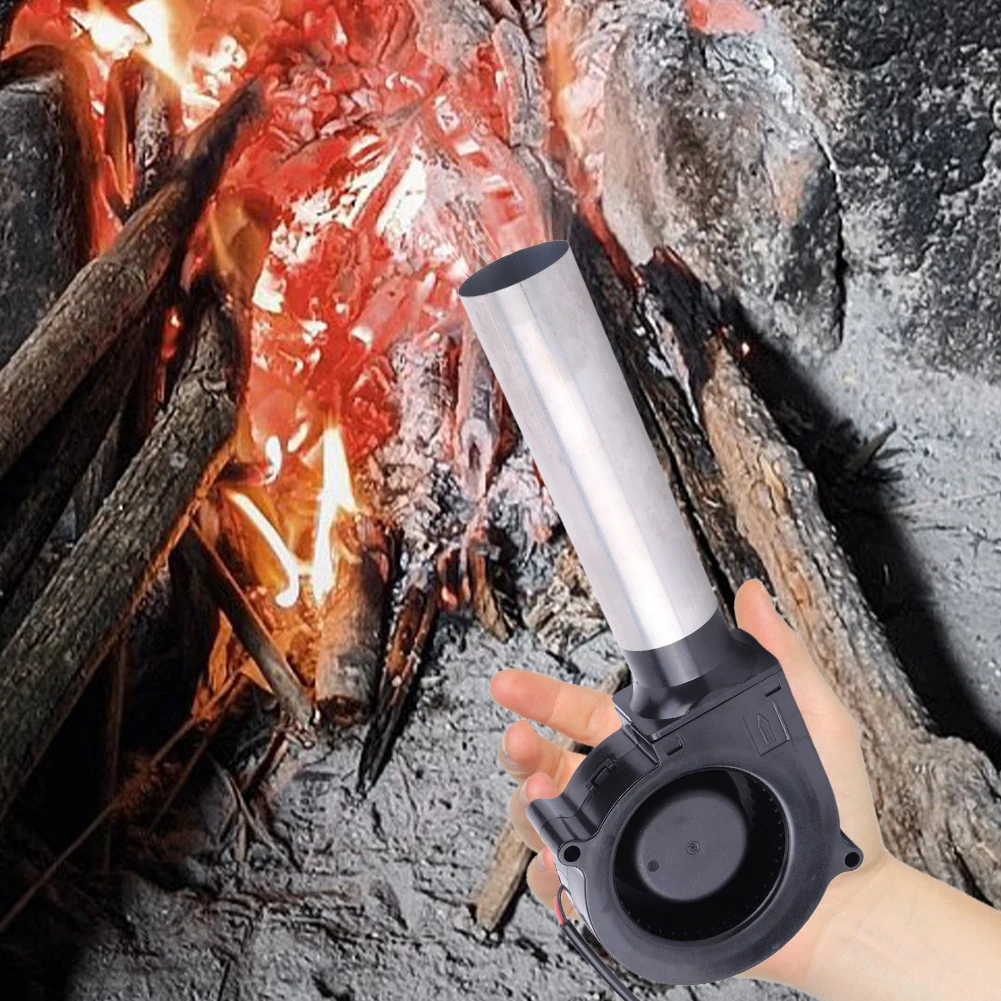 6000RPM BBQ 블로워 가변 속도 조절기 포함 DC 12V 바베큐 팬 블로워 캠핑 스토브 요리용 팬