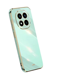 Luxury Square Plating Shockproof Soft TPU Silicone Case - Redmi Note 14 Pro 5G (India) (6D sky blue)