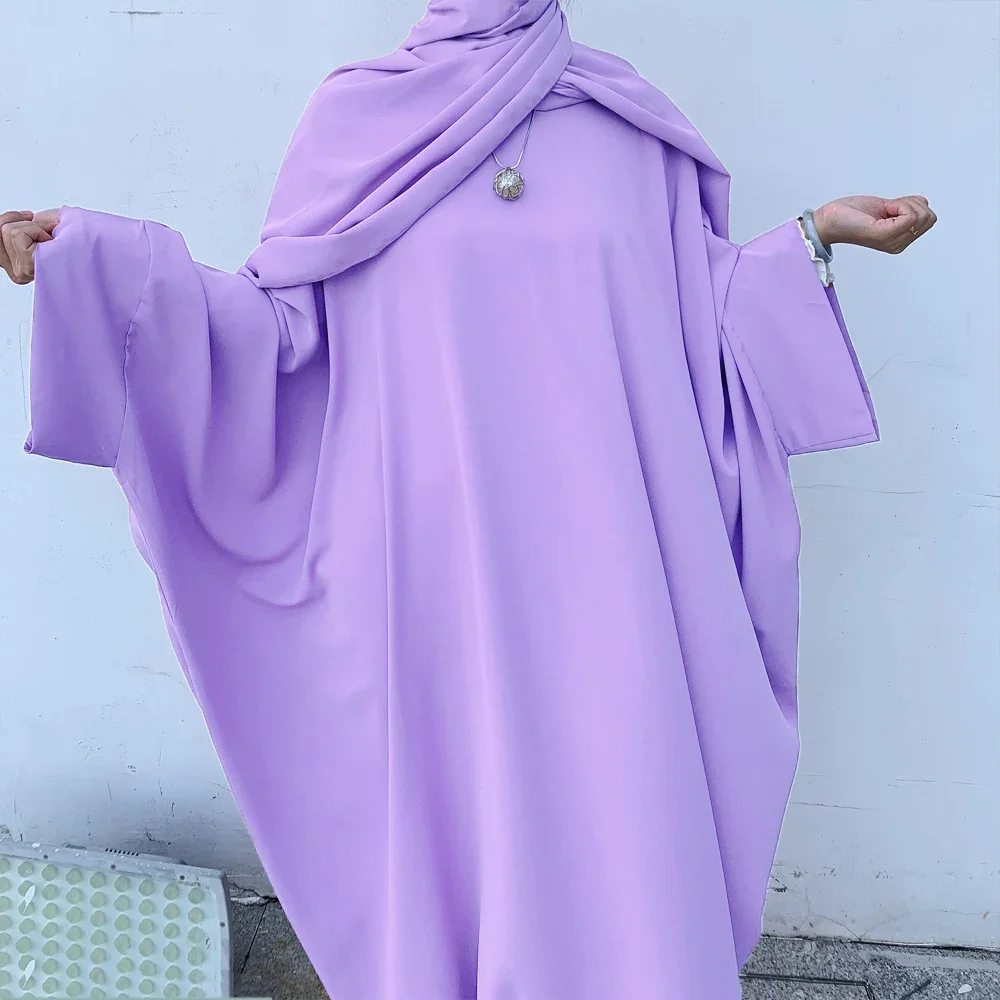 

Ramadan Muslim Abaya for Women Batwing One Piece Hijab Prayer Dress Turkey Dubai Kaftan Robe Long Khimar Jilbab Islam Clothes