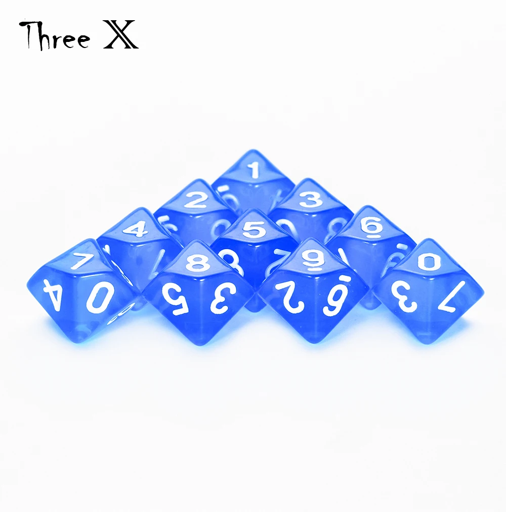 D10 DICE Set 10 d10 10 Sided Polyhedral Plastic Table Top RPG dice set game dice