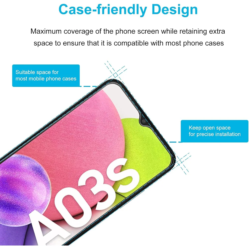 3PCS gehärtetes Glas für Samsung Galaxy A02 A22 4G A32 5G A72 Displayschutzfolie auf Samsung A03 A23 A33 A53 A04 A14 A24 A15 Glas – Detail 3