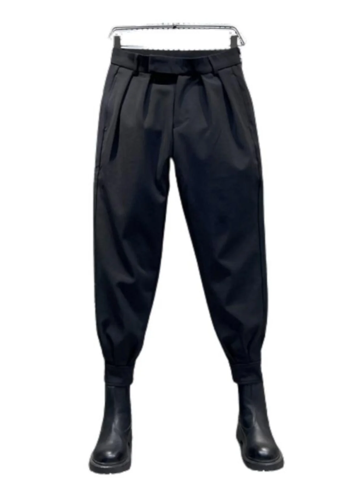 Men's Casual Fce Lined Small Footed Harlan Pants Autumn Winter Faion Brand Trendy Haome Straight Leg Long Pants