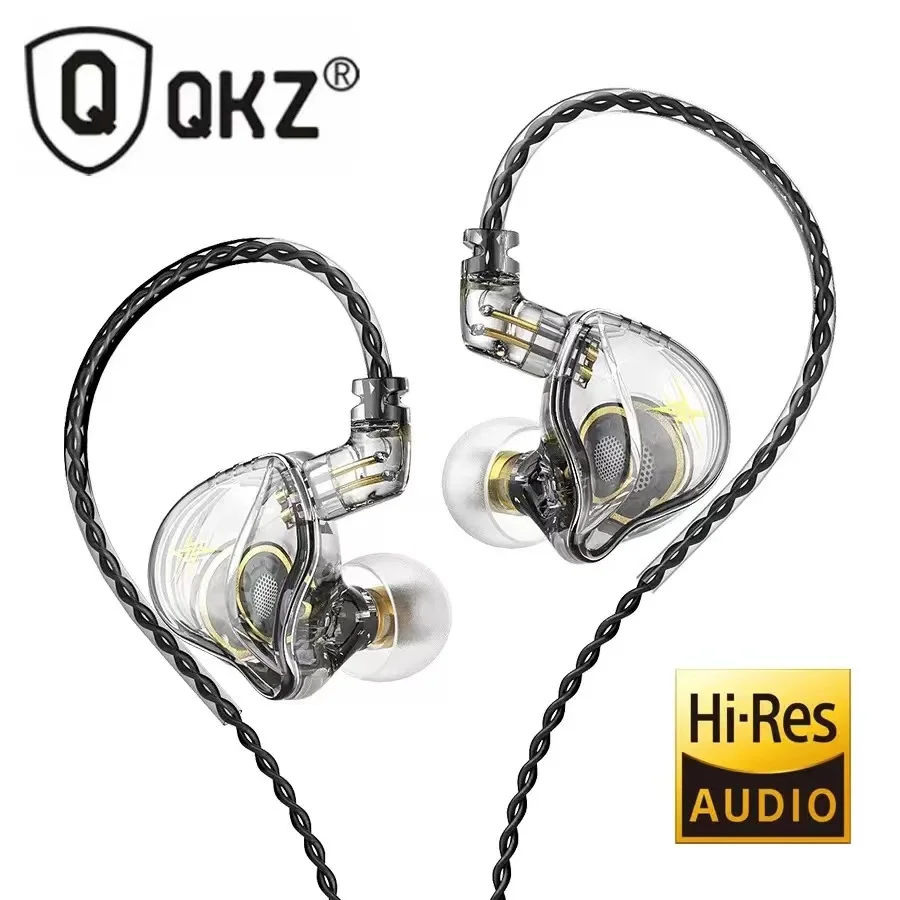 QKZ ZXT 이어폰 하이파이 구리 드라이버 분리형 유선 헤드폰, 마이크 포함, 노이즈 캔슬링 헤드셋, 베이스 이어버드, 음악가 모니터