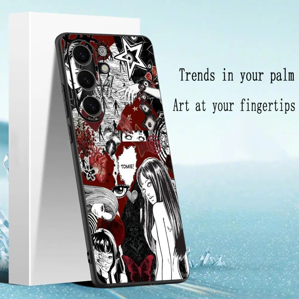 Tomie Junji Inspired Urban Horror Art Soft Black Phone Case