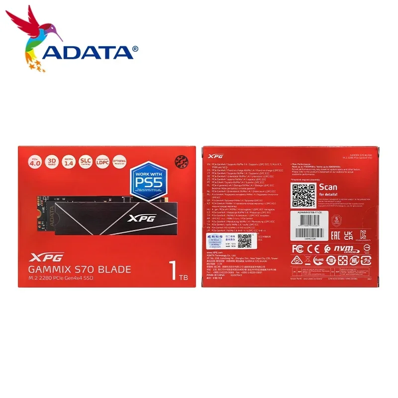 ADATA XPG GAMMIX S70 ̵ SSD 1TB 2TB  ָ Ʈ ũ ϵ ̺, Ʈ ũž PC M.2 2280 PCle Gen4x4 SSD