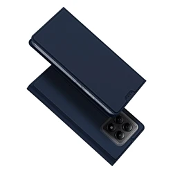 Luxury PU Leather Magnetic Flip Wallet Case with Card Slots and Protective Cover for Poco M6 M6 Plus (Blue)
