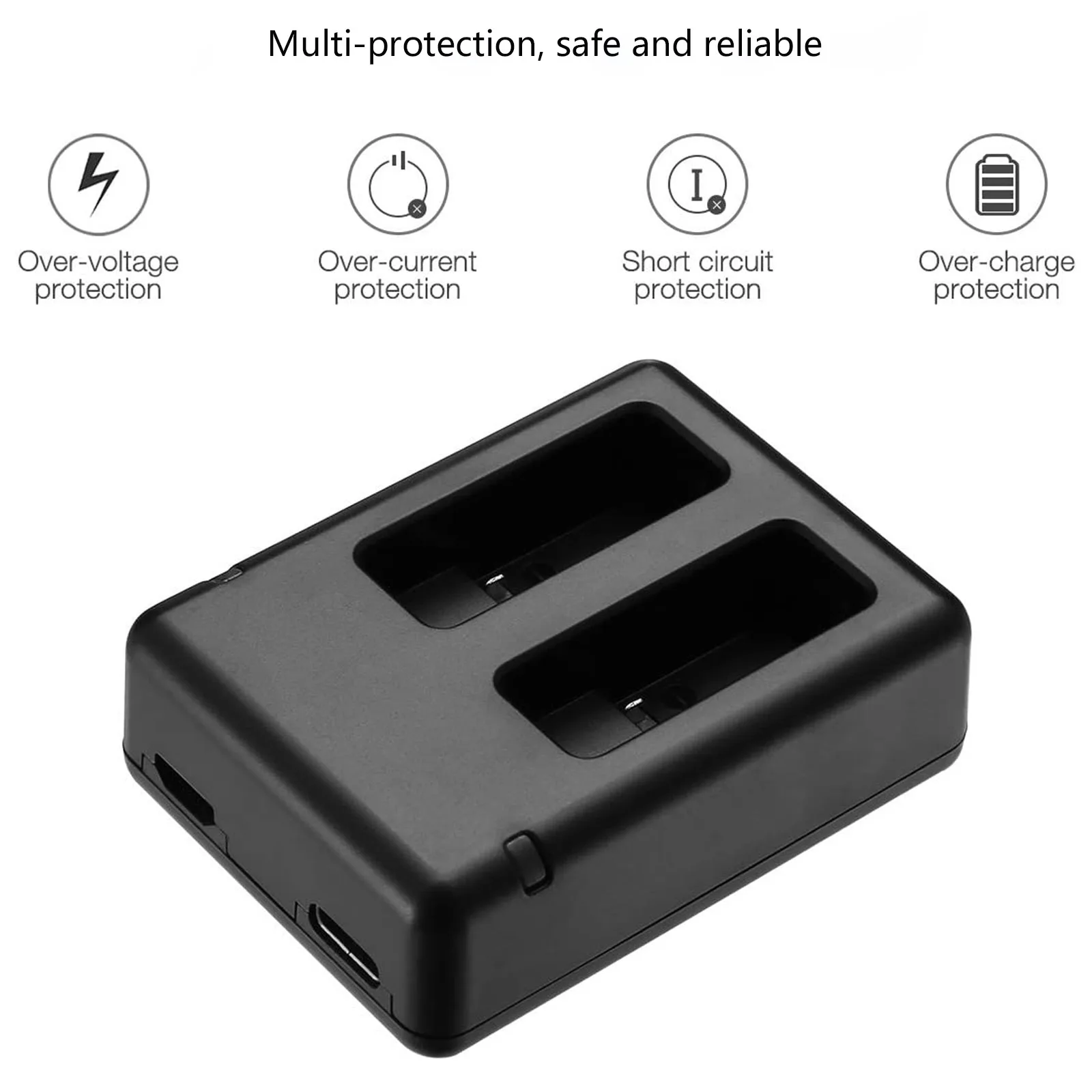 Chargeur Double pour GoPro HERO8 Noir - 5V/2A