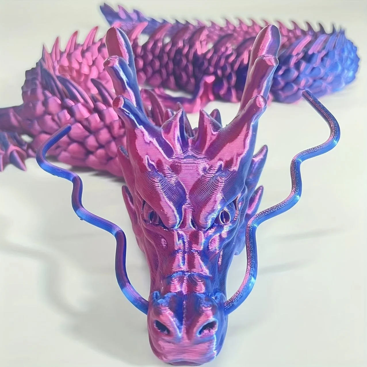 새로운 3D 프린트 중국 용 조각상, 90CM 거대 용 관절 가동 창의적 장난감, 검정과 금색 조각상 선물