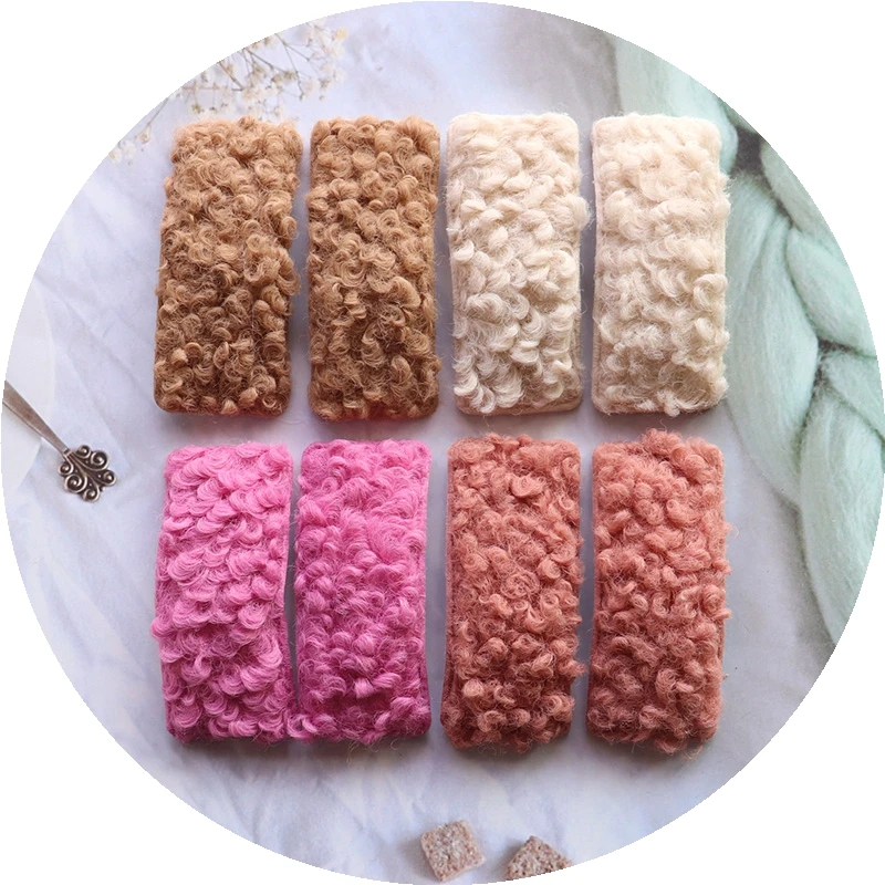 

4/8Pcs Winter Hair Clips Waterdrop Square Curly Fluffy Plush Barrette BB Hairpins For Women Girls Cute Lovely Hair Accessories