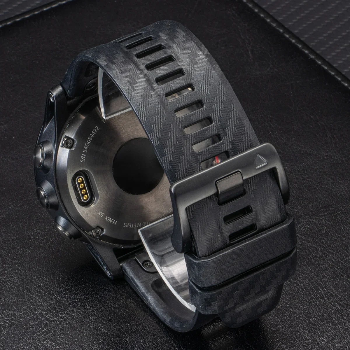 Silicone Carbon Fiber Quick Release Watch Band Loop Strap Replacement