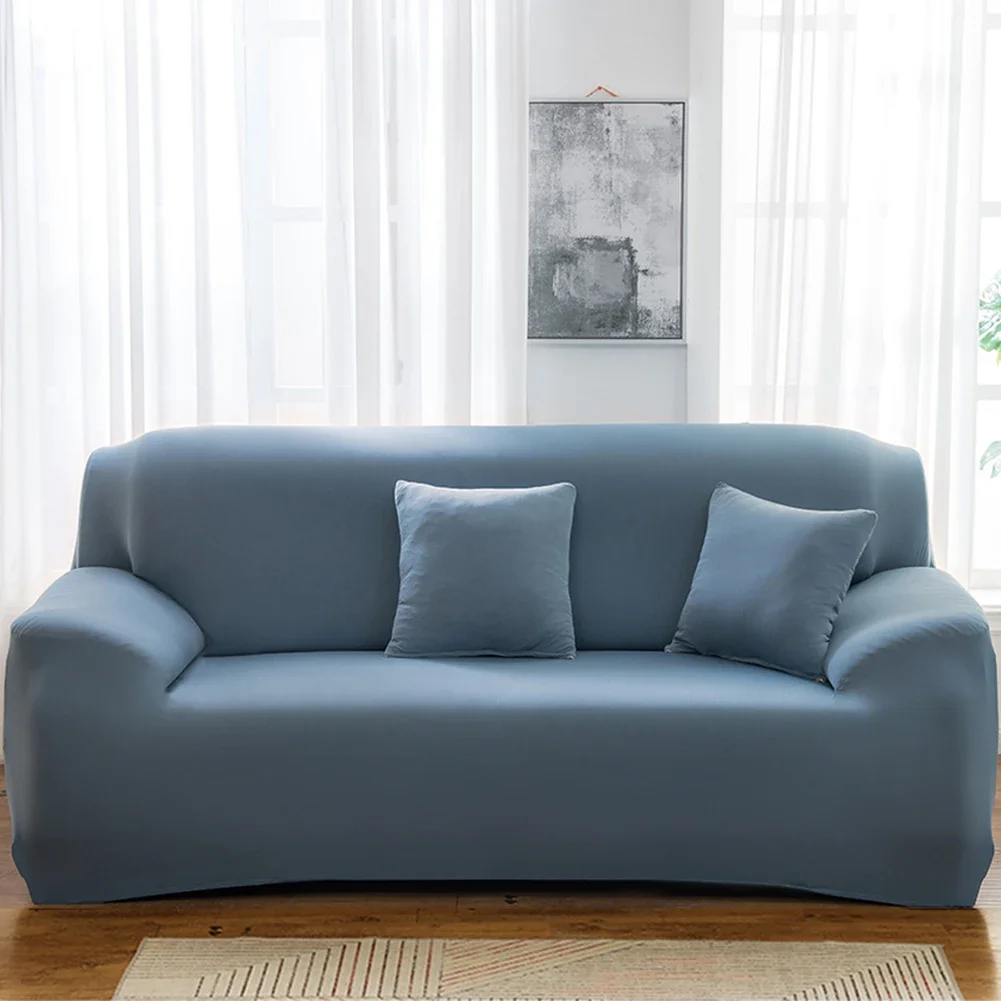 Elastic Solid Color Sofa Covers for Living Room Sectional and Couch Chair Protection