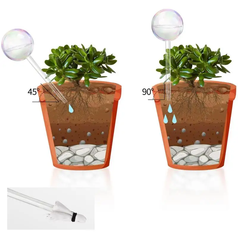 2/3/4/6Pcs Automatic Plant Watering Bulbs Self Watering Glass Balls Watering Device Drip Irrigation System For Garden Flower 4