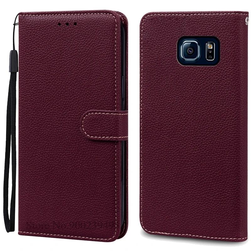 Luxurious Leather Flip Wallet Case for Samsung Galaxy S6 Series - Premium Protection and Style