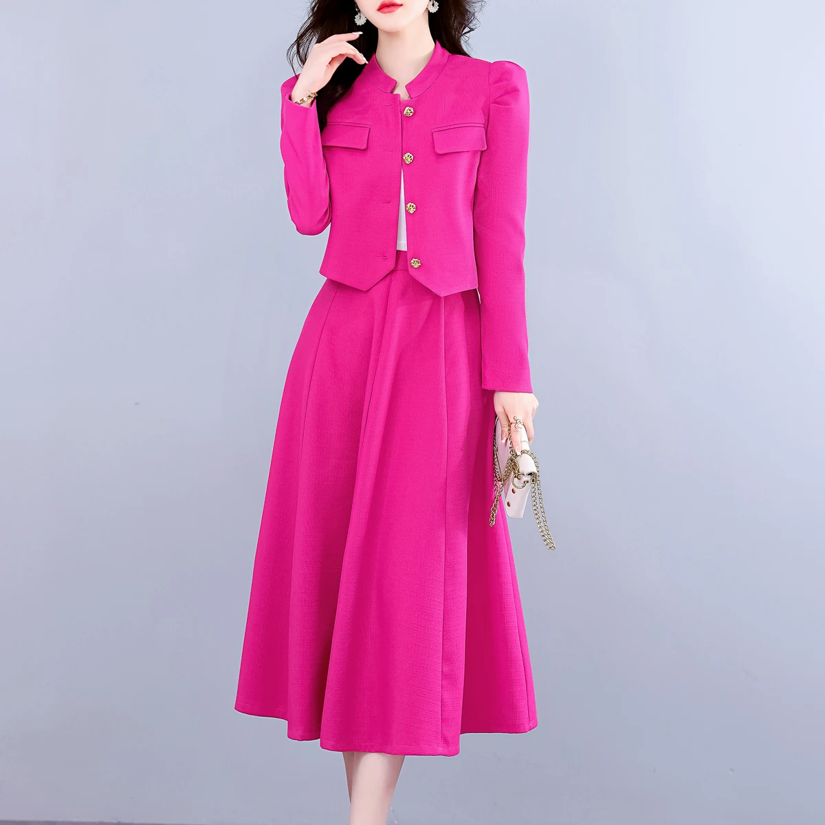 Women Stylish Skirt Suit Long Sleeve Collar Cropped Blazer Jacket Mini  Skirt Y2k Dress Set 2 Piece Outfit Business Streetwear 