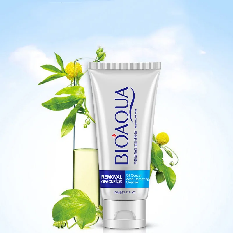 Face Wash and Acne Treatment Bioaqua Facial Cleanser Black Head Remove Oil-control 100g