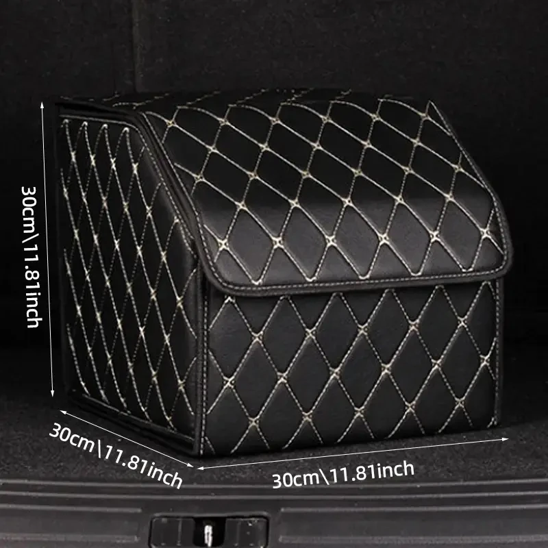 Car Trunk Storage Bag 30cm Car Trunk Storage Box Car PU Leather Trunk Storage Box Multiuse Bag Auto Storag Interior