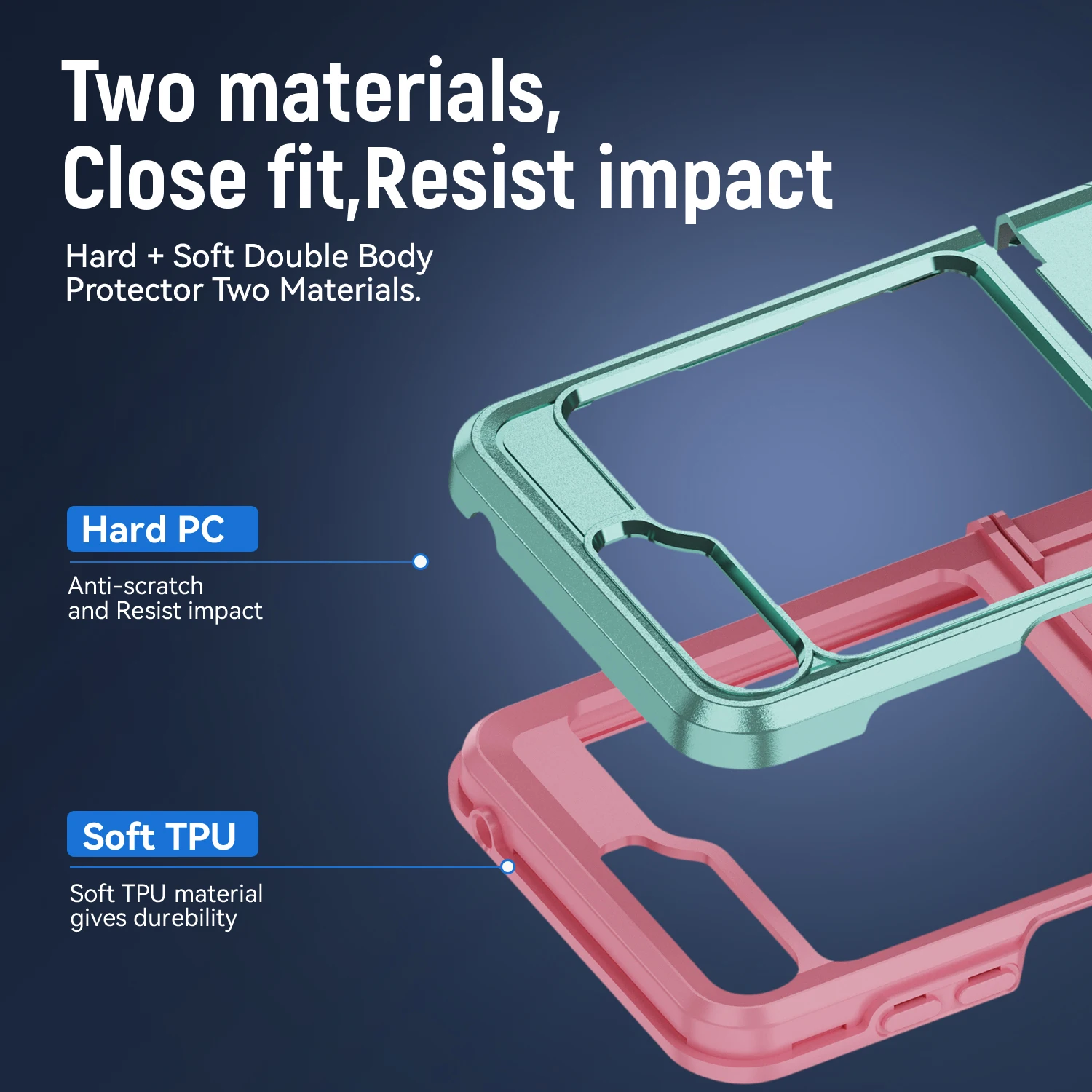 삼성 갤럭시 Z 플립 4 5g Z 플립 5 용 충격 방지 폰 케이스, 3 in 1 하이브리드 아머, 실리콘 헤비 듀티 보호 후면 커버