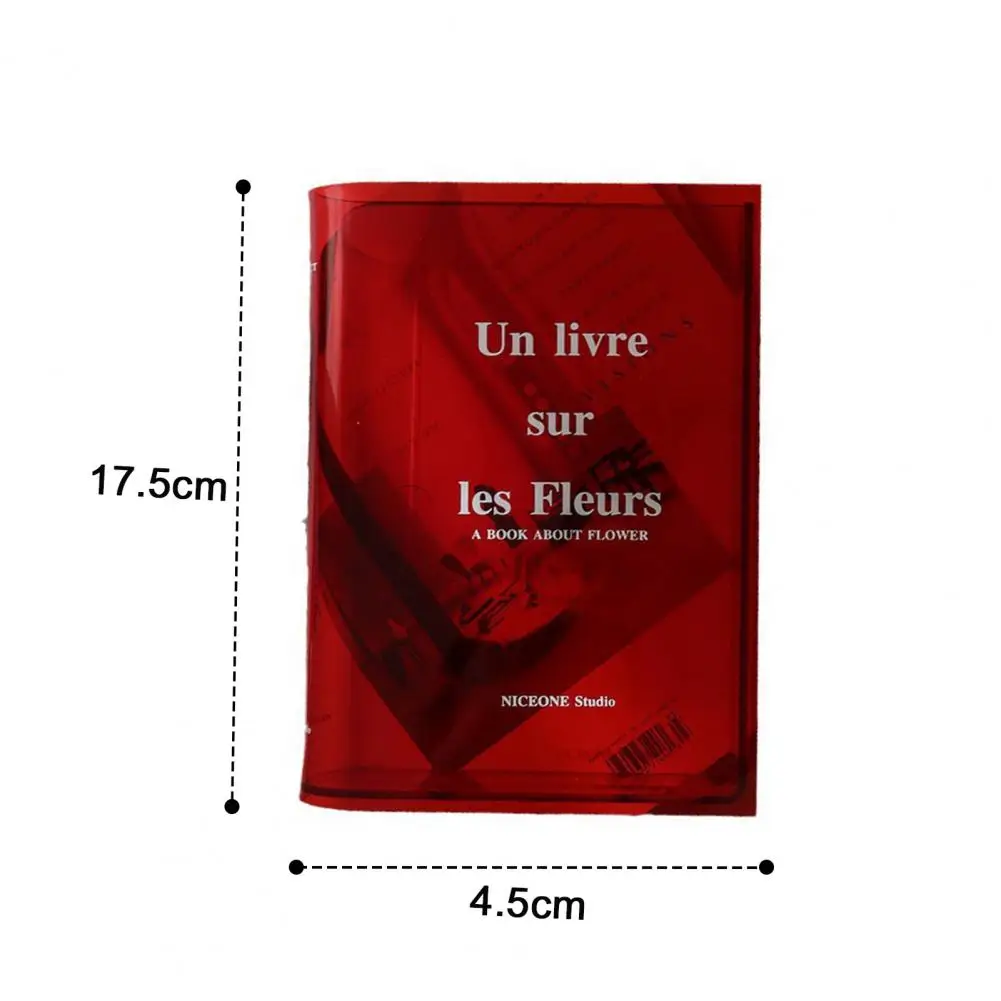 Book Design Flower Vase Cute Book Vase Acrylic Book Design Vase Flower for Home Office Decor Gift for Lovers Room Decor