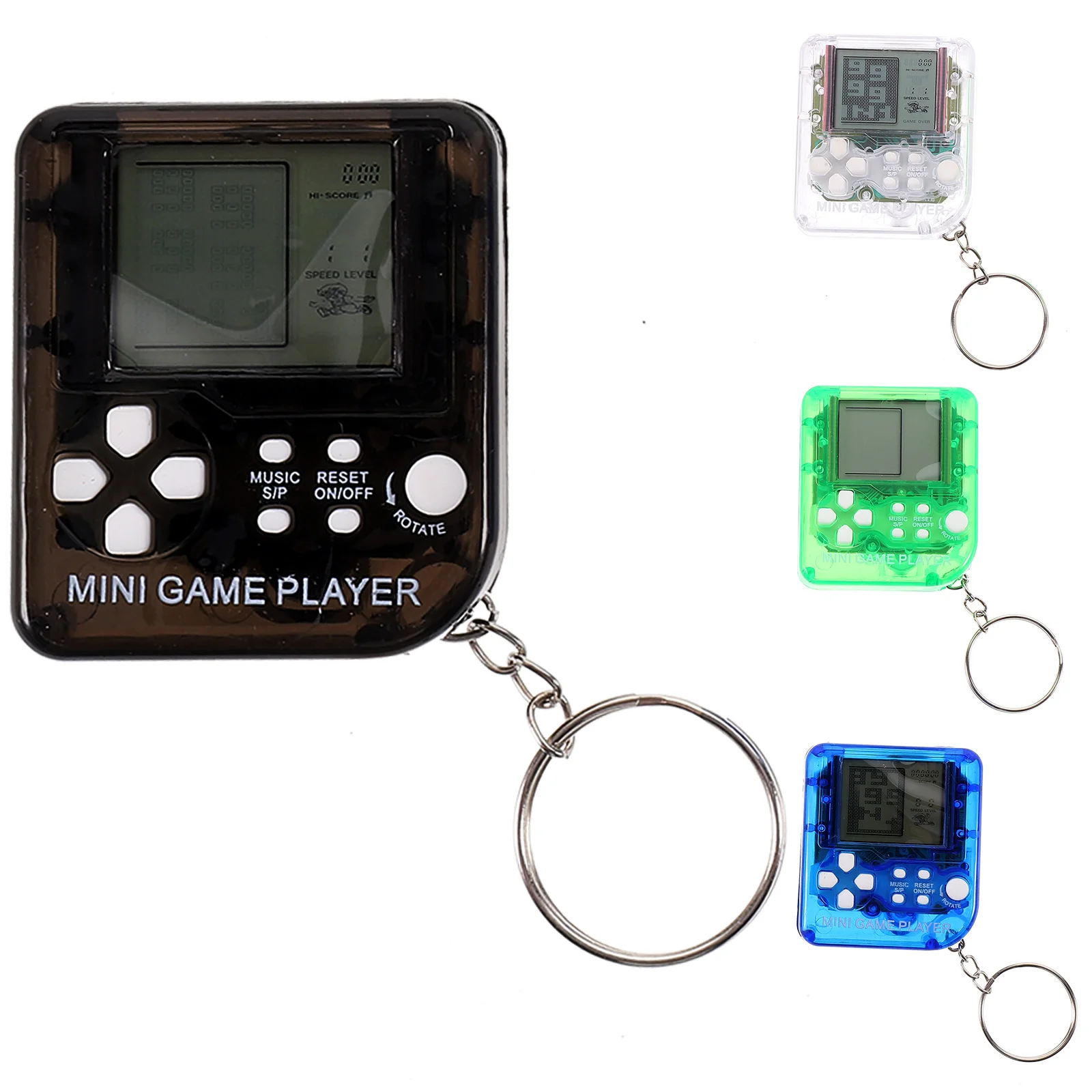 4 Pcs Mini Electronic Game Console Keychain Birthday Party Pendant Bags Compact Decor Plastic Decorative Themed Car Accessory