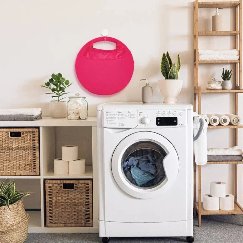 Ins Foldable Laundry Basket Dirty Clothes Basket Bag Laundry Hamper Pop-up Storage Home Bag Container Tools