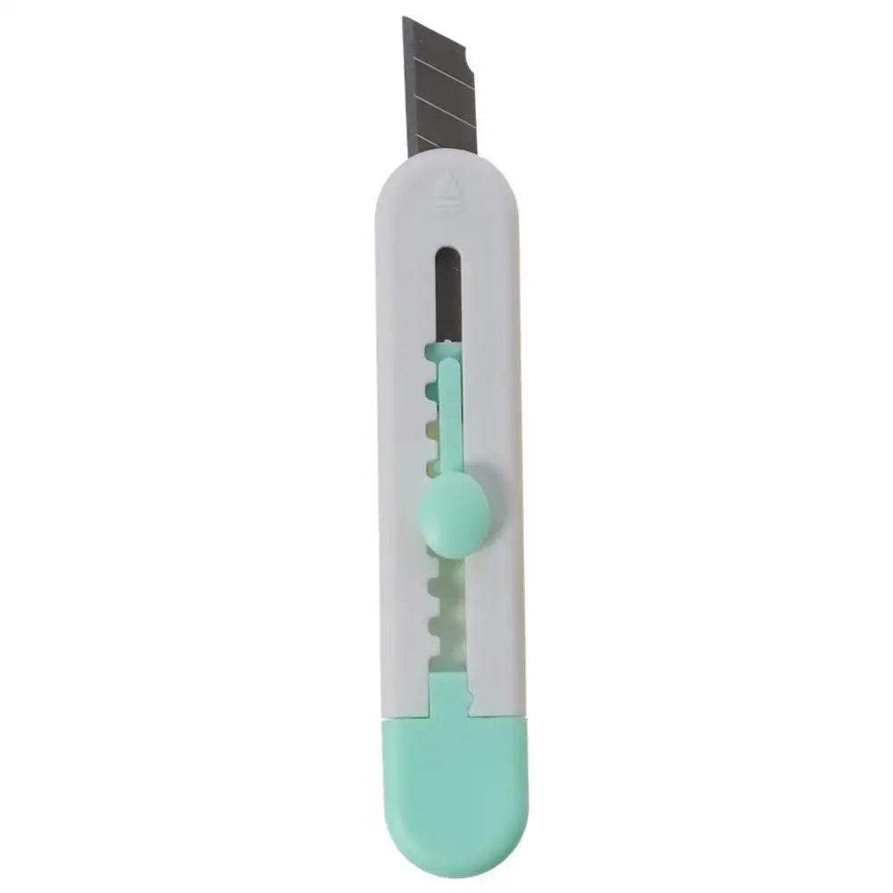 Retractable Plastic/Metal Small Box Opener Candy Colored Cloud Pattern Safety Paper Cutter 3.66*0.74 Inch Unboxing Device Office