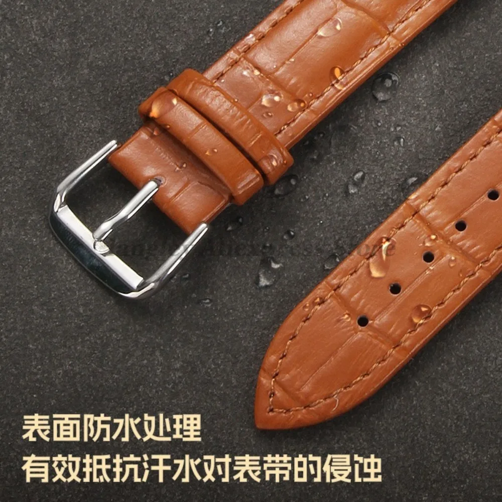 Echtes Kalbsleder-Uhrenarmband, Slub-Muster, Armband, 12/13/14/15/16/17/18/19/20/21/22/24 mm, universelles Armband-Zubehör – Detail 4