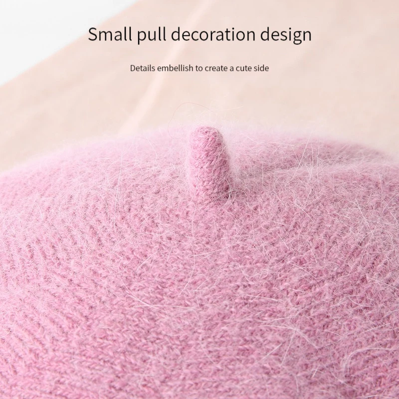 Herbst und Winter japanische Kaninchenhaarmütze Kinder Outdoor koreanische Ausgabe vielseitige gestrickte Baskenmütze Wärme Ohr_voghion.com