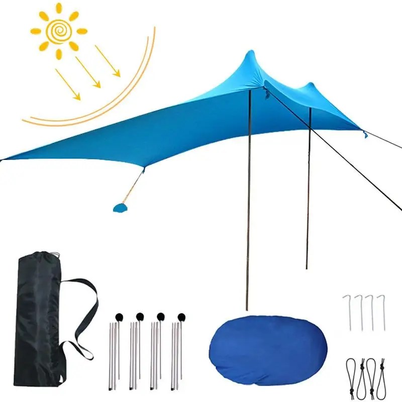 

Beach Canopy UPF 50+ UV Protection Family Beach Tent Outdoor Family Sunshade Camping Fishing Outdoor Sun Shelter Tarp