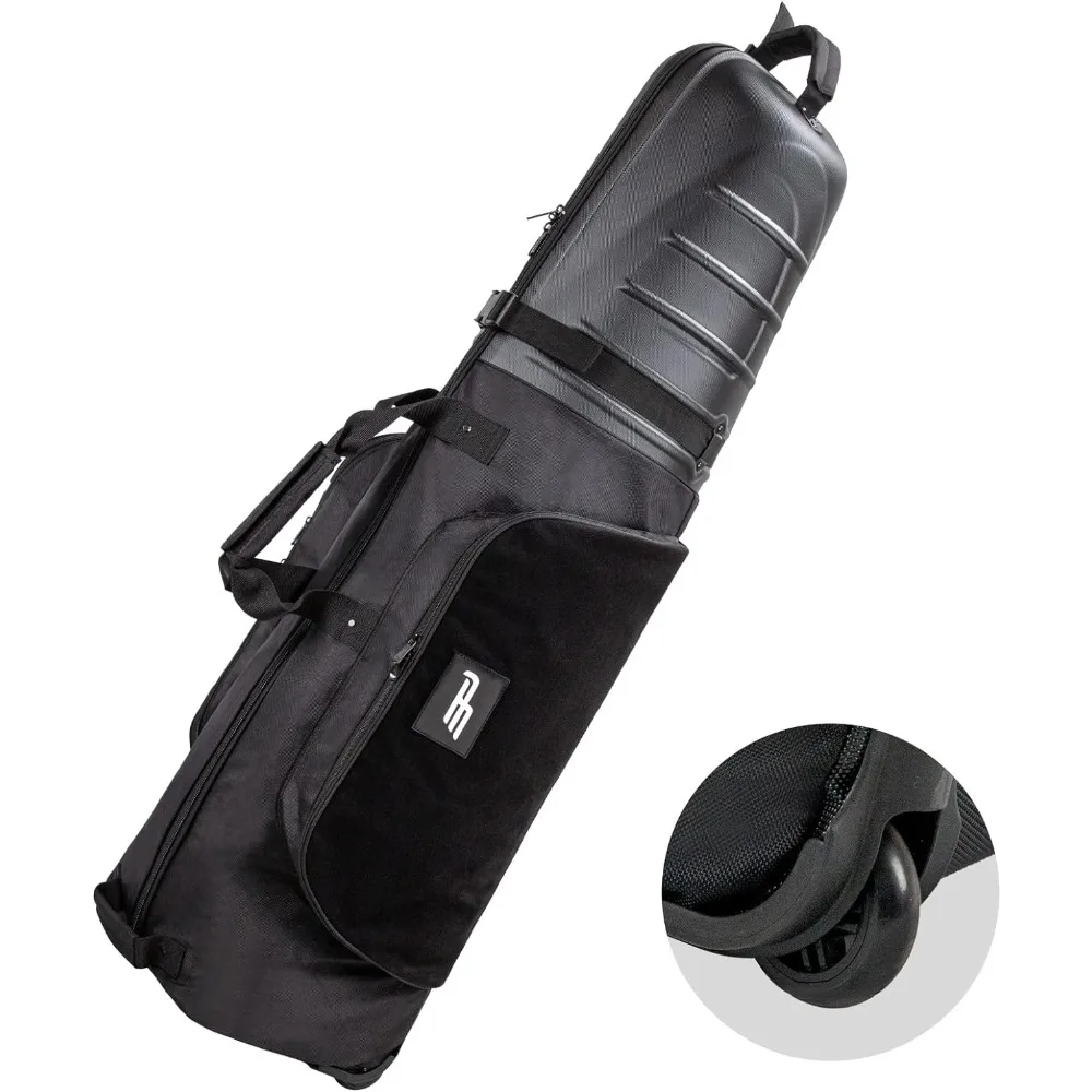

Golf Travel Bags for Airlines with Reinforced Wheels and Hard Case Top, Excellent Zipper Protect Your Clubs