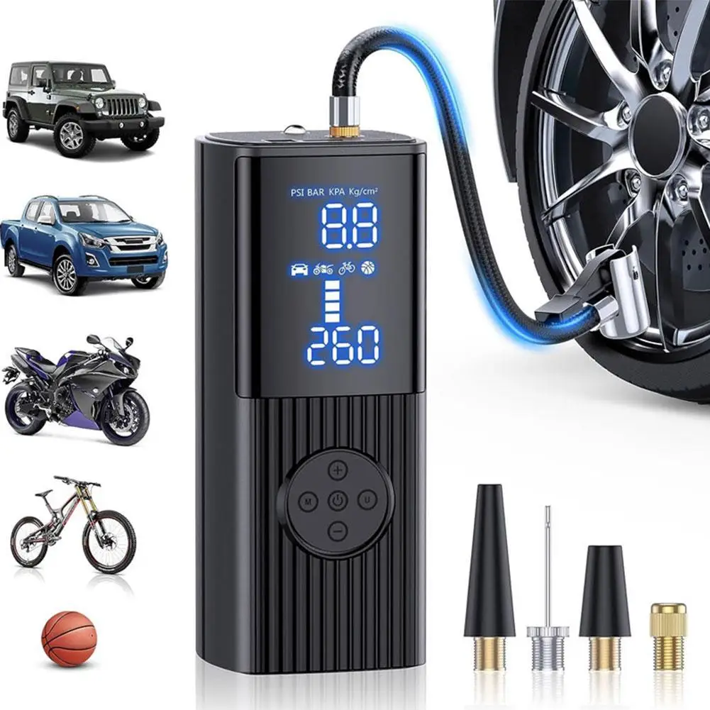 

Portable Air Compressor 20000mah Rechargeable Car Tire Inflator LED Dual Display Screen Tire Inflation Machine Emergency Tool