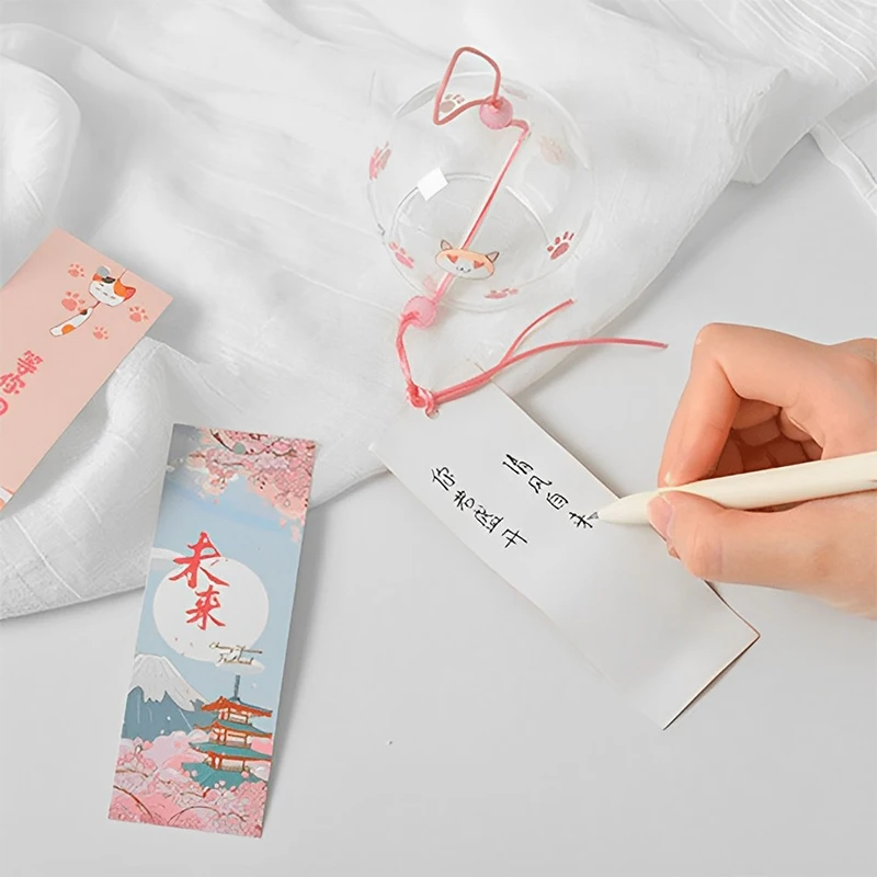 Japanische Wind glocke Japan Glockenspiel handgemachte Glas Furin Home Decors Spa Küche Büro Dekor Sakura Kirschblüte Muster – Detail 7