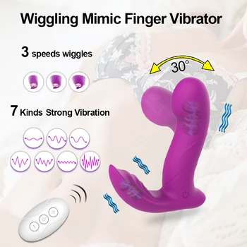 Wireless Remote Control Dildo Clitoris Stimulator Wearable Finger Wiggling Vibrator Female Sex Toys Shop for Women Couples Adult 2
