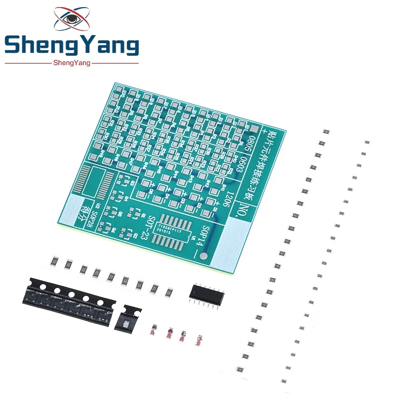 1/2/5 Stück DIY-Platine SMT Lötübungsplatine DIY-Kit mit 77 Komponenten