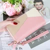2024 New Handheld Wallet Women's Long Zipper Student Wallet Korean Edition Color blocked Large Capacity Handheld Phone Bag 2