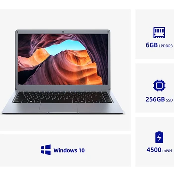 저렴한 노트북, 13.3 인치, 6GB DDR3 128G 256GB 512G 1TB SSD, 인텔 셀러론 N3350 노트북, 윈도우 10 프로 노트북