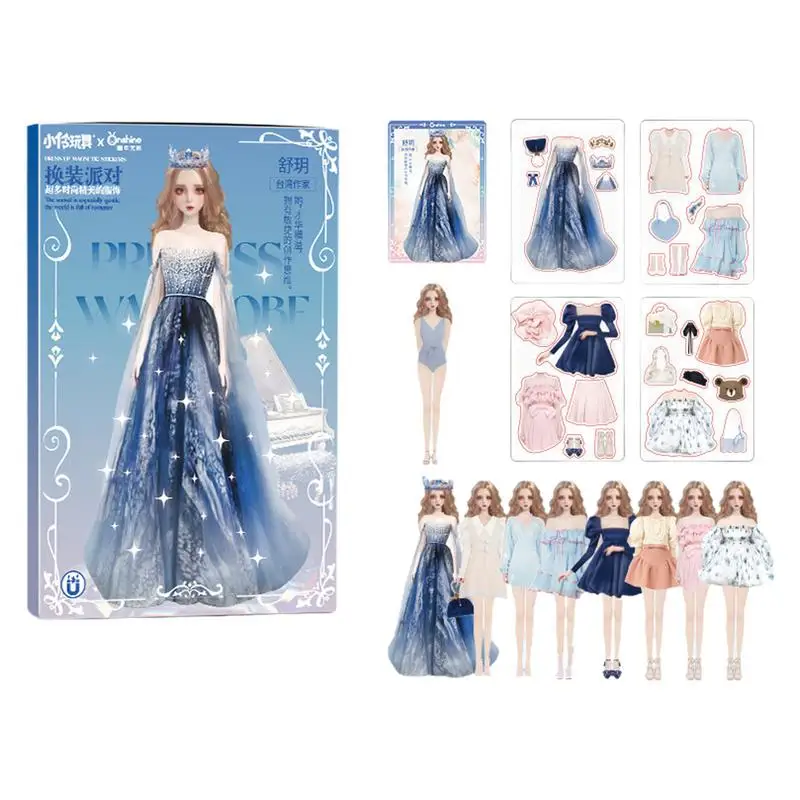 Magnetic Dress Up Set Magnetic Stickers Pretend Playset Travel Toys DIY Princess Dress Up Dolls Gift For Toddler Girls supplies