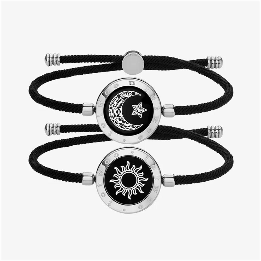 Byson Bracciali Per Coppie A Distanza – Agata Nera E Howlite Bianca Con Chiusura Magnetica A Cuore, Regalo Per Innamorati - 5
