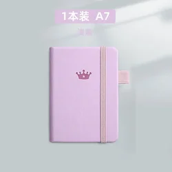 Compact Handmade Leather Pocket Notebook - 100 Sheets Portable Notepad for Travel, Diary, and Planning (Light purple)