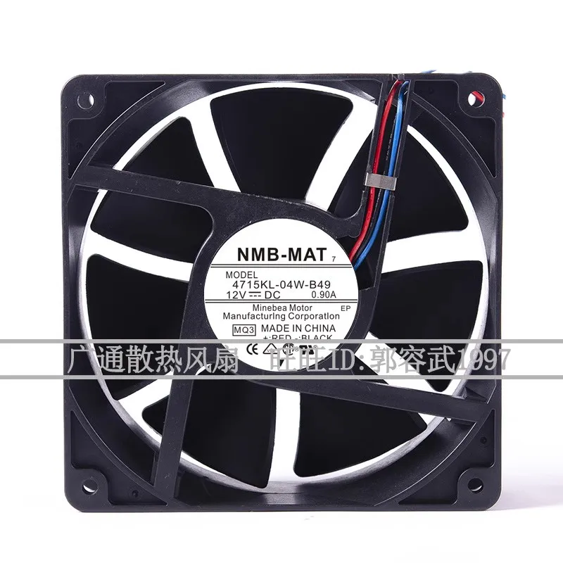 

Original 120 * 120 * 38mm 12CM 12V 0.90A frequency converter UPS uninterruptible power supply cooling fan 4715KL-04W-B40/49