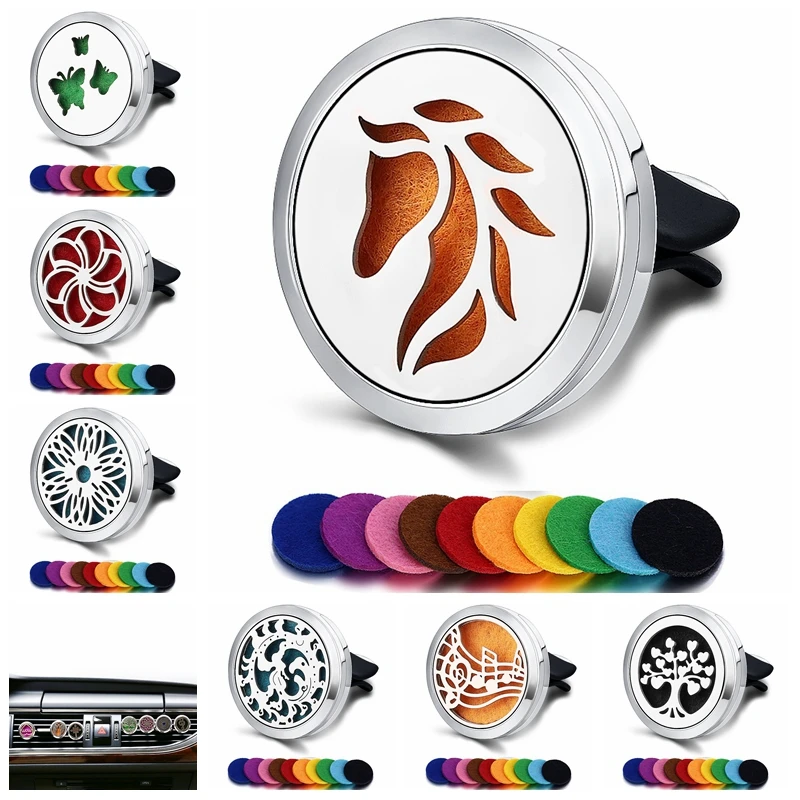 Refillable Car Air Freshener Smell Perfume Diffuser Clip Auto Vent Essential Oil Stainless Steel Locket Interior Accessories |